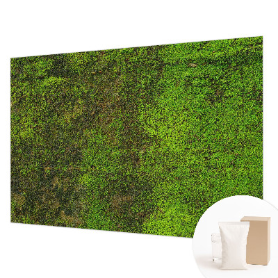 Non-woven photo wallpaper with a green carpet design