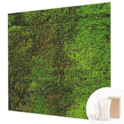 Non-woven photo wallpaper with a green carpet design