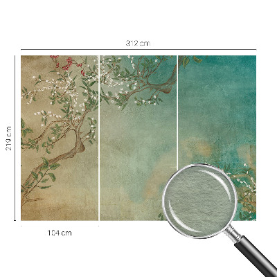 Wallpaper mural with a floral harmony design