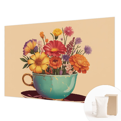 Photo wall mural with a colorful bouquet
