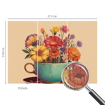 Photo wall mural with a colorful bouquet
