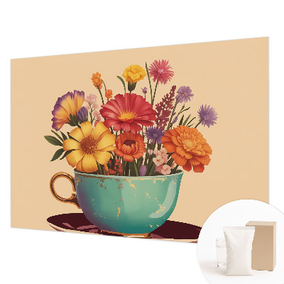 Photo wall mural with a colorful bouquet