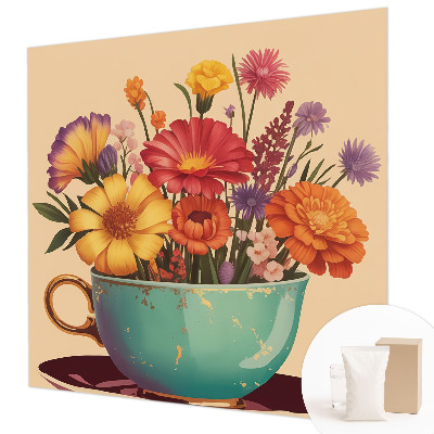 Photo wall mural with a colorful bouquet