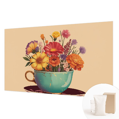 Photo wall mural with a colorful bouquet