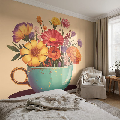Photo wall mural with a colorful bouquet