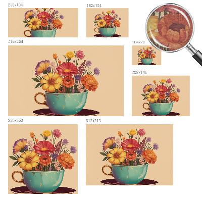 Photo wall mural with a colorful bouquet