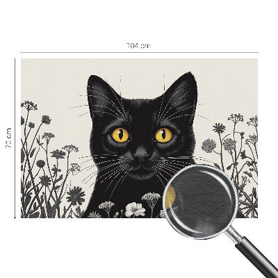 Wall mural for bedroom Cat flowers