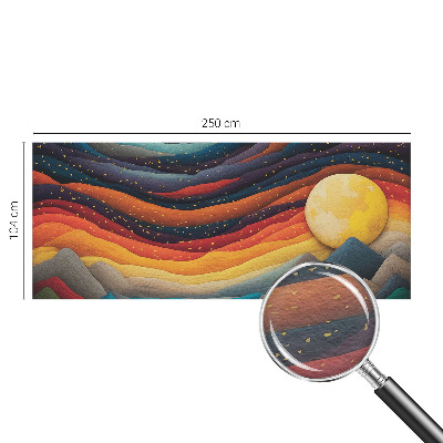 Modern wall mural with a colorful mountain design