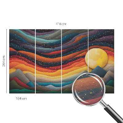 Modern wall mural Colorful mountains