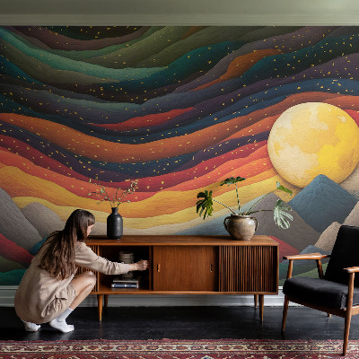 Modern wall mural Colorful mountains