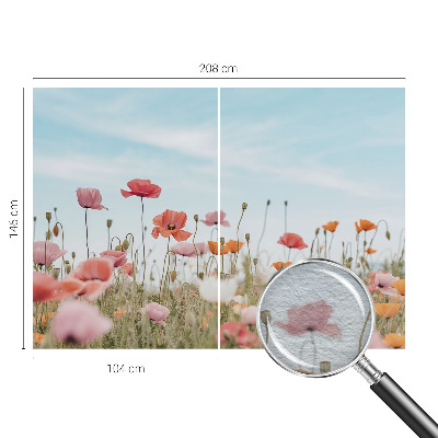Wall mural for living room Poppy flowers