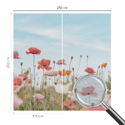 Wall mural for living room Poppy flowers