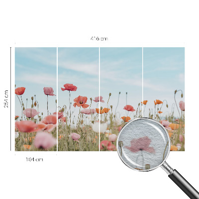 Wall mural for living room Poppy flowers