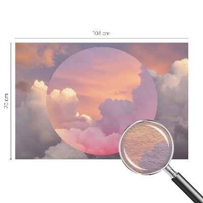 Wallpaper mural for living room with an ethereal clouds design