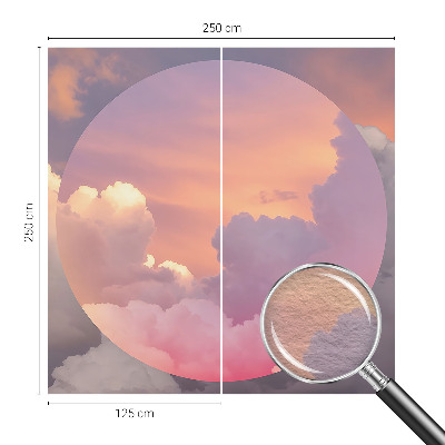 Wallpaper mural for living room with an ethereal clouds design