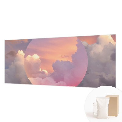 Wallpaper mural for living room with an ethereal clouds design