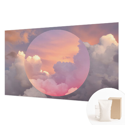Wallpaper mural for living room with an ethereal clouds design