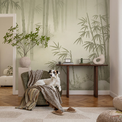 Bedroom wall mural wallpaper featuring a peaceful landscape