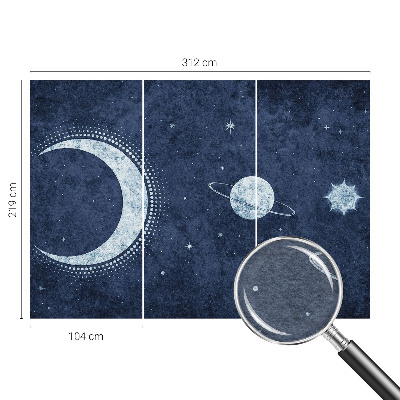 Large wall mural with a star motif