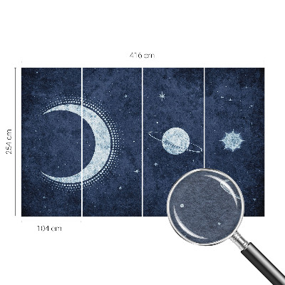Large wall mural with a star motif