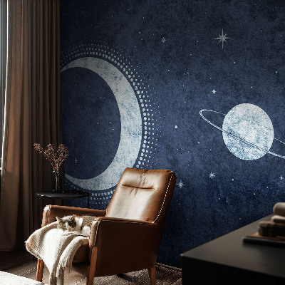 Large wall mural with a star motif