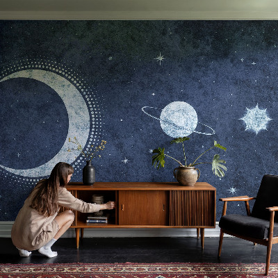 Large wall mural with a star motif