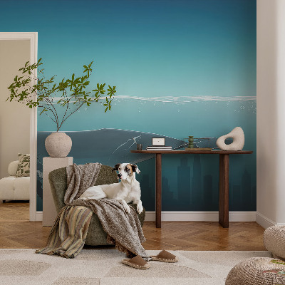 Large wallpaper mural featuring the Water Harmony design