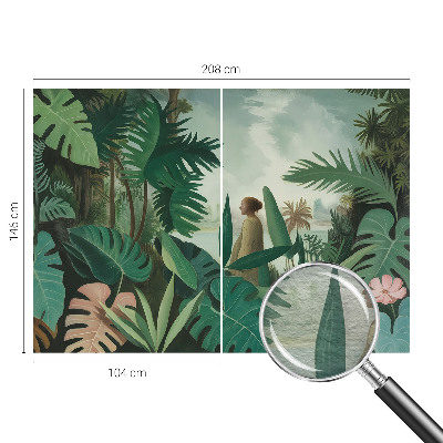 Large wall mural wallpaper with an exotic jungle motif
