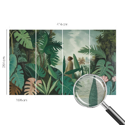 Large wall mural wallpaper with an exotic jungle motif