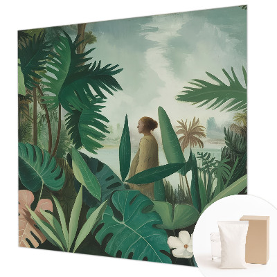 Large wall mural wallpaper with an exotic jungle motif