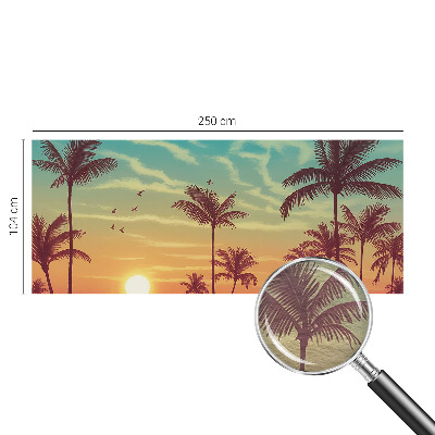 Custom size wall mural with a tropical landscape design
