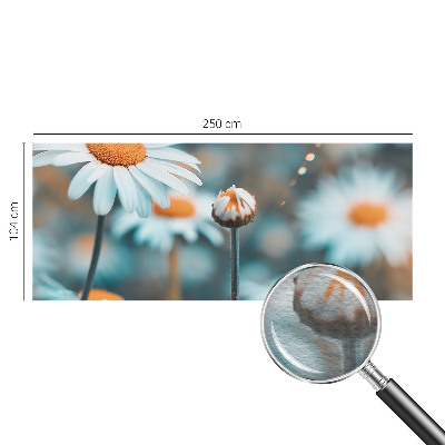 Modern wall mural with a chamomile motif