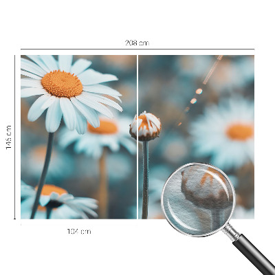 Modern wall mural with a chamomile motif