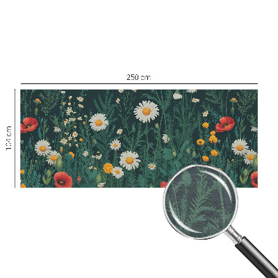 Modern wall mural for living room with a wildflower design