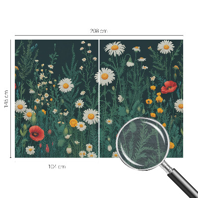 Modern wall mural for living room with a wildflower design