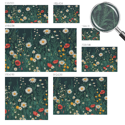 Modern wall mural for living room with a wildflower design