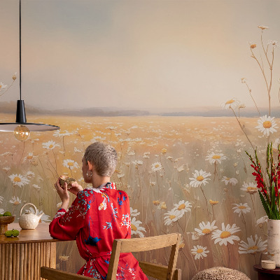 High quality photo wallpaper with a flower meadow motif