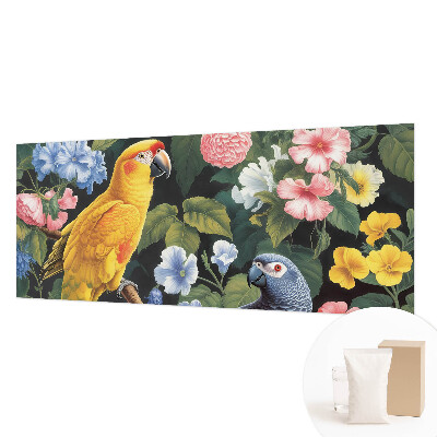 Non-woven wall mural with an exotic birds design