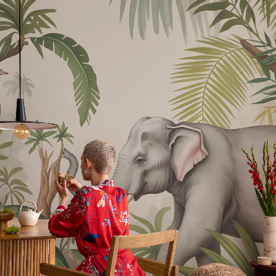 Decorative wall mural for living room featuring an exotic scene