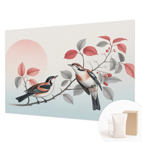 Non-woven photo wallpaper with a sitting birds design