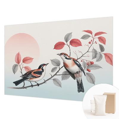 Non-woven photo wallpaper with a sitting birds design