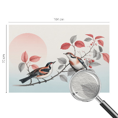 Non-woven photo wallpaper with a sitting birds design