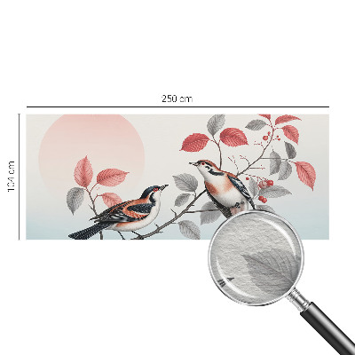Non-woven photo wallpaper with a sitting birds design