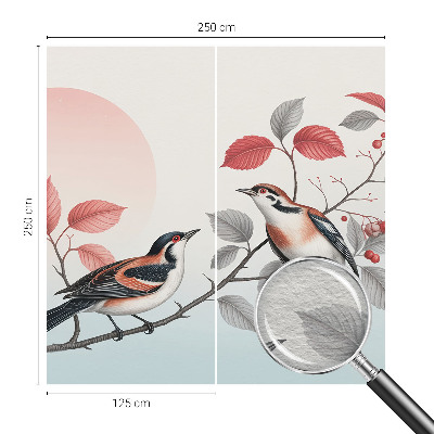 Non-woven photo wallpaper with a sitting birds design