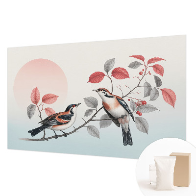 Non-woven photo wallpaper with a sitting birds design