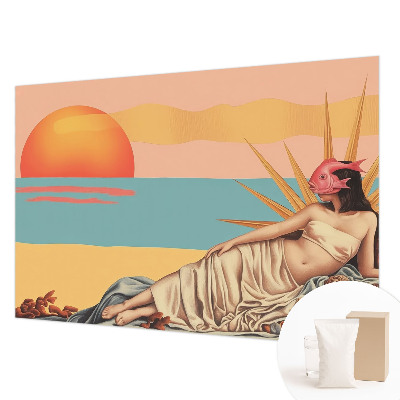 Wallpaper mural with the West of Surrealism design