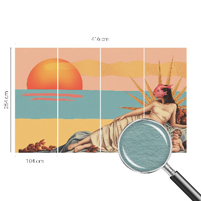 Wallpaper mural with the West of Surrealism design
