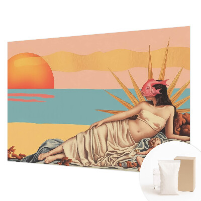 Wallpaper mural with the West of Surrealism design