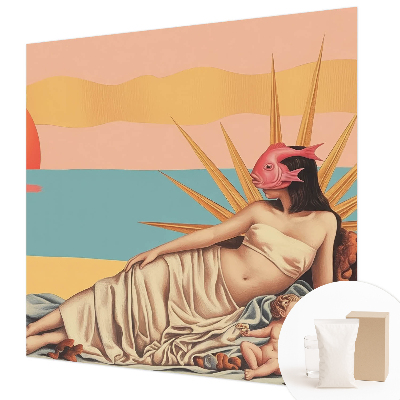 Wallpaper mural with the West of Surrealism design
