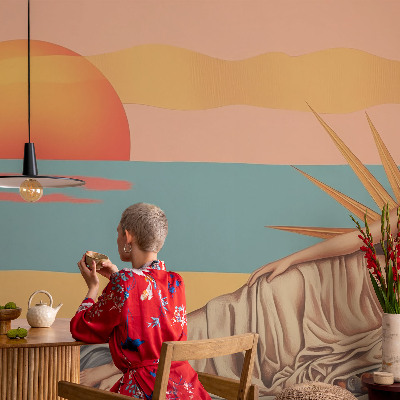 Wallpaper mural with the West of Surrealism design